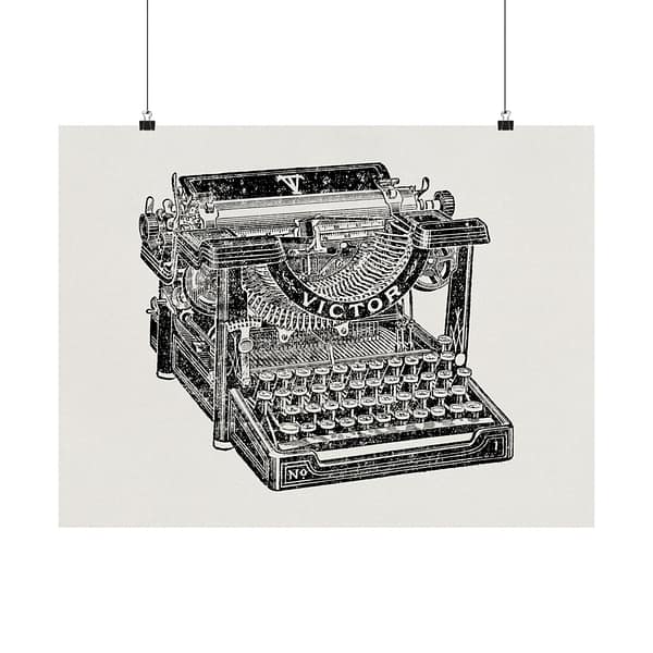 5865261131170635227_2048.jpeg Victor Typewriter - Ad Excerpt from World Almanac and Encyclopedia (1908) - Vintage Art Poster Print