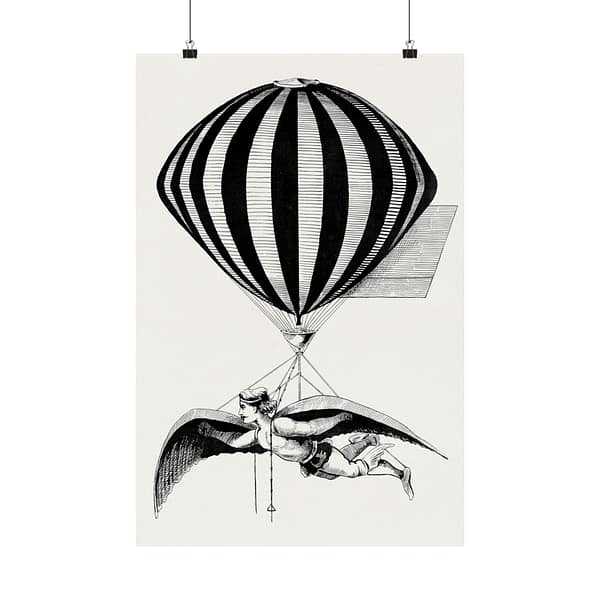 6132848585747995405_2048.jpeg Aerialist with Wings and Balloon (1870) - Vintage Art Poster Print