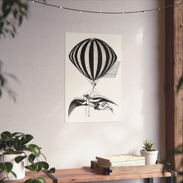 7049496112100864644_2048.jpeg Aerialist with Wings and Balloon (1870) - Vintage Art Poster Print
