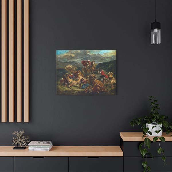 767892400048360244_2048.jpeg The Lion Hunt - Eugène Delacroix (c. 1860-61) - Classical Canvas Print