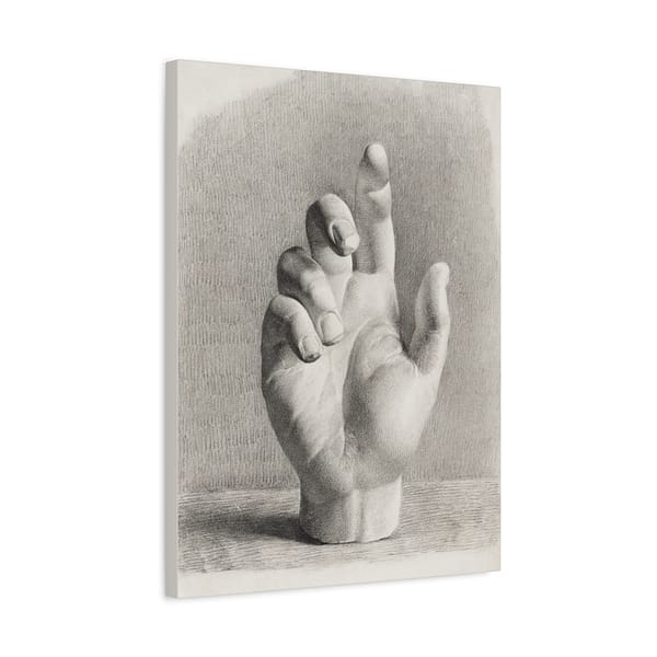 7707348154629180399_2048.jpeg A Hand, Drawn After Plaster - Dankvart Dreyer (1833) - Vintage Art Canvas Print
