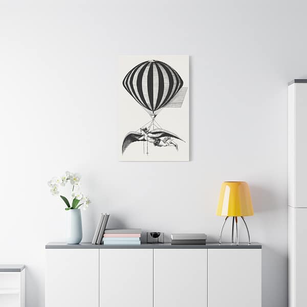 7973092017323902480_2048.jpeg Aerialist with Wings and Balloon (1870) - Vintage Art Canvas Print
