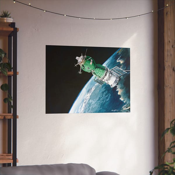 10166035610531054848_2048.jpeg The Soyuz 19 ASTP Spacecraft - NASA, Paul Fjeld (1975) - Space Age Poster Print