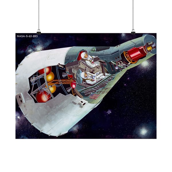 10200915525192020_2048.jpeg Two-man Gemini Spacecraft in Flight - NASA (c. 1965) - Space Age Poster Print