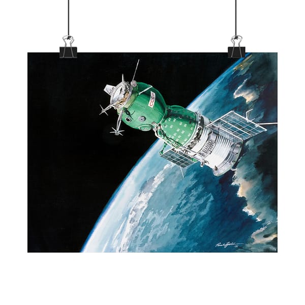 10253329274982871738_2048.jpeg The Soyuz 19 ASTP Spacecraft - NASA, Paul Fjeld (1975) - Space Age Poster Print