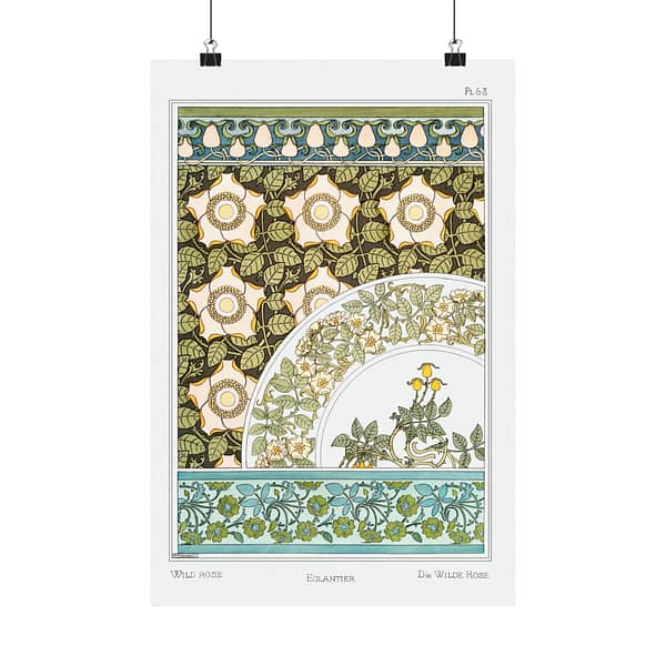 10343819120565418799_2048.jpeg Églantier (Wild Rose) from La Plante et ses Applications Ornementales - Maurice Pillard Verneuil (1896) - Art Nouveau Poster Print