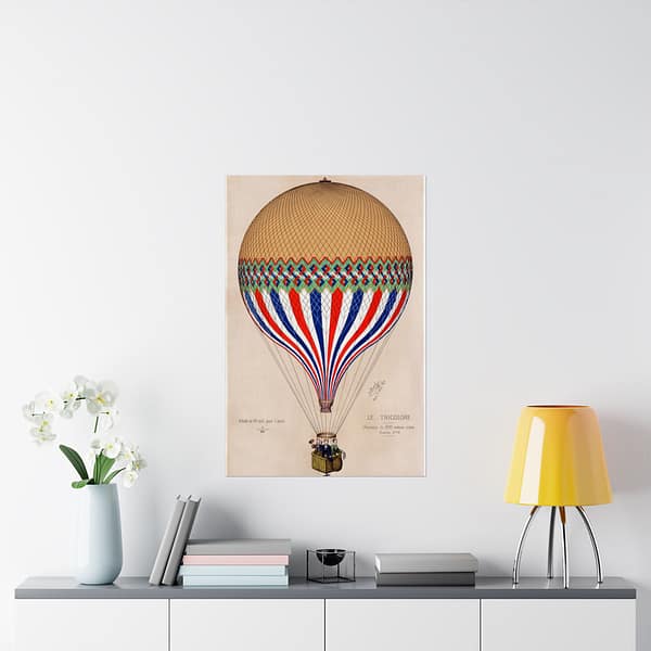 10475978432306803518_2048.jpeg Le Tricolore - Aérostat de 800 Mêtres Cubes - E. Hamelin (1874) - Vintage Art Poster Print