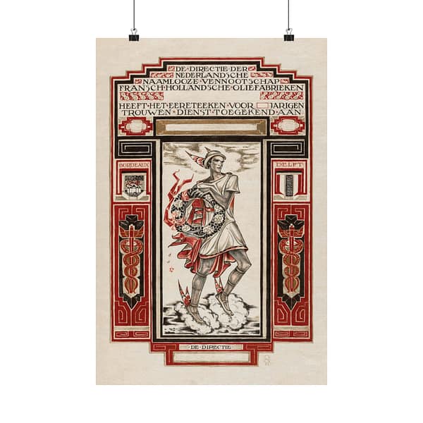 10517812366080346586_2048.jpeg Diploma for Loyal Service at Calvé-Delft - Richard Roland Holst (1924) - Art Deco Poster Print