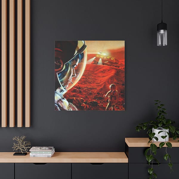 10614844780526221338_2048.jpeg Astronauts Walking on Mars During a Dust Storm - NASA, Paul DiMare (1989) - Space Age Canvas Print
