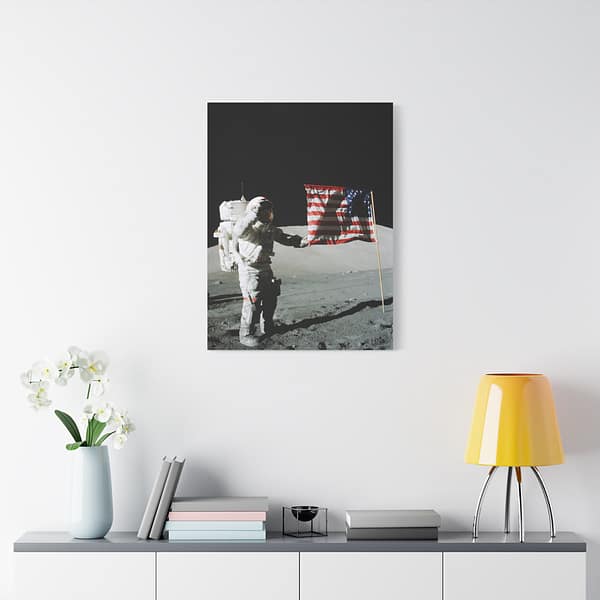 10751846327642143350_2048.jpeg Astronaut Eugene A. Cernan on the Moon - Apollo 17 Mission - NASA (1972) - Space Age Canvas Print