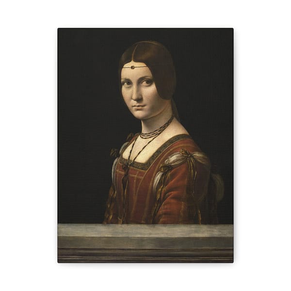 10914010357170675405_2048.jpeg La Belle Ferronnière - Leonardo da Vinci (c. 1490-96) - Renaissance Canvas Print