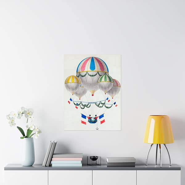 1093397147623490191_2048.jpeg French Flag Decorated Group of Air Balloons Harnessed Together - Leon Benett (1917) - Vintage Art Poster Print