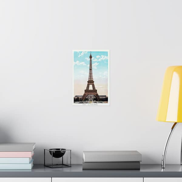 11079159851455127686_2048.jpeg View of the Eiffel Tower in Paris (c. 1900-1930) - Vintage Travel Poster Print