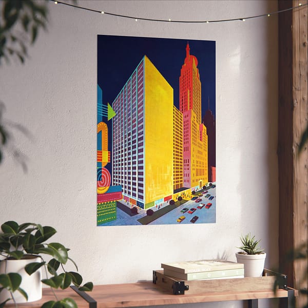 11105826201814706796_2048.jpeg Sheraton-Chicago Hotel - 505 North Michigan Avenue (1960–1979) - Vintage Travel Poster Print
