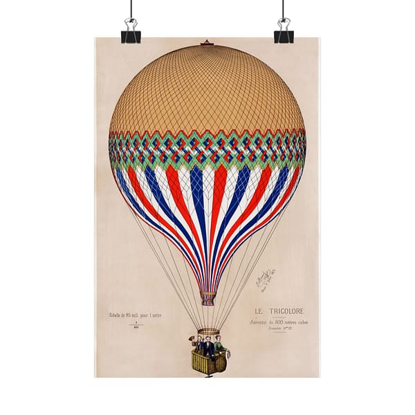 11135992343814153243_2048.jpeg Le Tricolore - Aérostat de 800 Mêtres Cubes - E. Hamelin (1874) - Vintage Art Poster Print