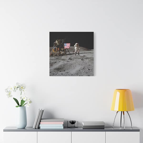 11194401283107654039_2048.jpeg Astronaut John W. Young on the Moon - Apollo 16 Mission - NASA (1972) - Space Age Canvas Print