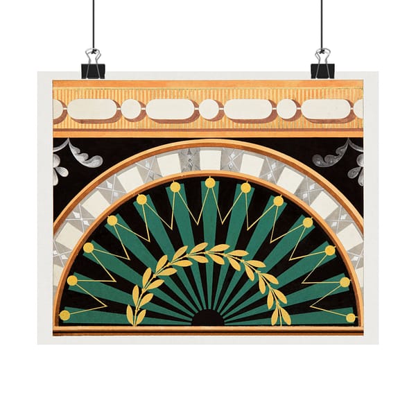 11341444524347252744_2048.jpeg Ornamental Design of a Laurel Wreath Surrounding a Black Sun (c.1810) - Art Deco Poster Print