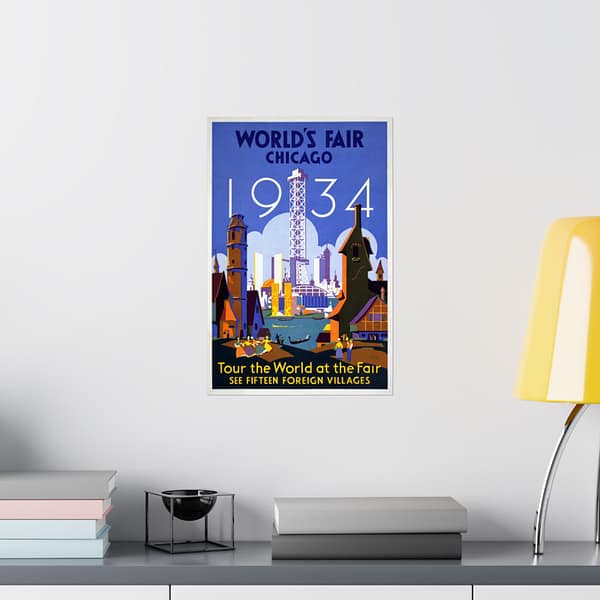 11372870763431383522_2048.jpeg World's Fair - Chicago - Weimer Pursell (1934) - Art Deco Poster Print