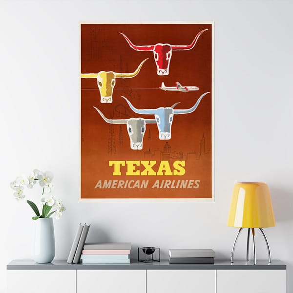 11433394700454440348_2048.jpeg Texas - American Airlines - Martin D. Glanzman & Joseph Charles Parker (1953) - Vintage Travel Poster Print