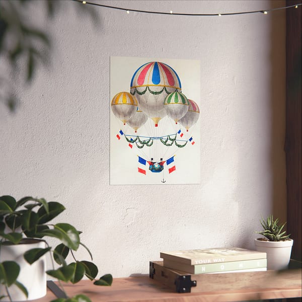 11461579883436974086_2048.jpeg French Flag Decorated Group of Air Balloons Harnessed Together - Leon Benett (1917) - Vintage Art Poster Print