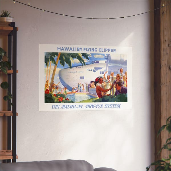 11913836363376561746_2048.jpeg Hawaii by Flying Clipper - Pan American Airways System (1938) - Vintage Travel Poster Print