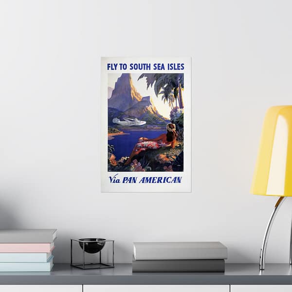 11960534171630301195_2048.jpeg Fly to South Sea Isles via Pan American - Paul George Lawler (1938) - Vintage Travel Poster Print