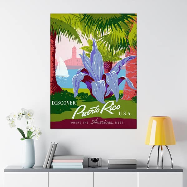 11968566500468452517_2048.jpeg Discover Puerto Rico U.S.A. - Where the Americas Meet - Frank S. Nicholson (c. 1936-40) - Vintage Travel Poster Print
