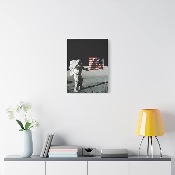 12194677857756951113_2048.jpeg Astronaut Eugene A. Cernan on the Moon - Apollo 17 Mission - NASA (1972) - Space Age Canvas Print