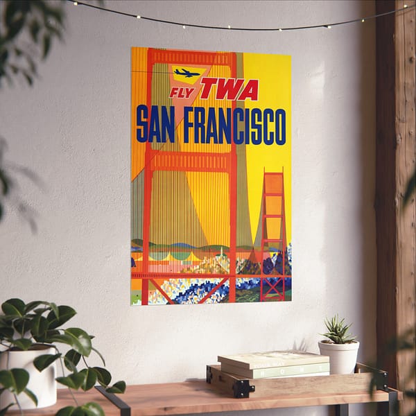 12338541293033021438_2048.jpeg Fly TWA - San Francisco - David Klein (1957) - Vintage Travel Poster Print