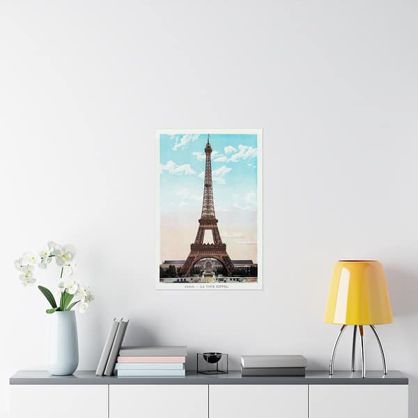 12485254098592708700_2048.jpeg View of the Eiffel Tower in Paris (c. 1900-1930) - Vintage Travel Poster Print