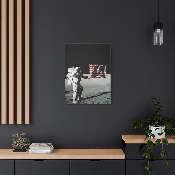 12592201973813568651_2048.jpeg Astronaut Eugene A. Cernan on the Moon - Apollo 17 Mission - NASA (1972) - Space Age Canvas Print