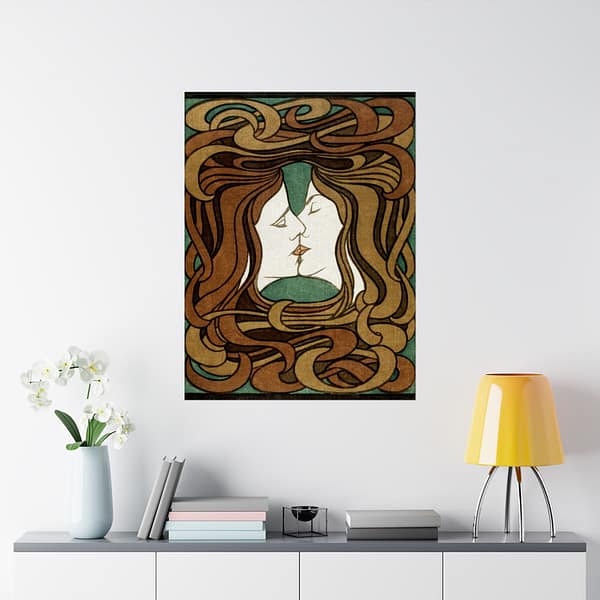 12718682697960146491_2048.jpeg The Kiss - Peter Behrens (1898) - Art Nouveau Poster Print