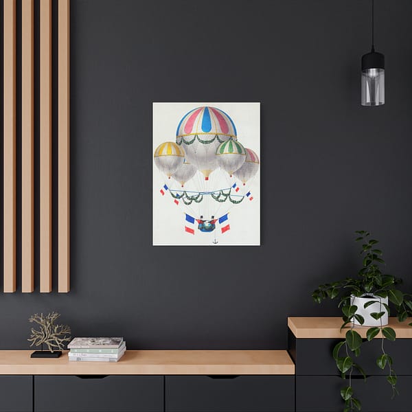 12763337465608251075_2048.jpeg French Flag Decorated Group of Air Balloons Harnessed Together - Leon Benett (1917) - Vintage Art Canvas Print
