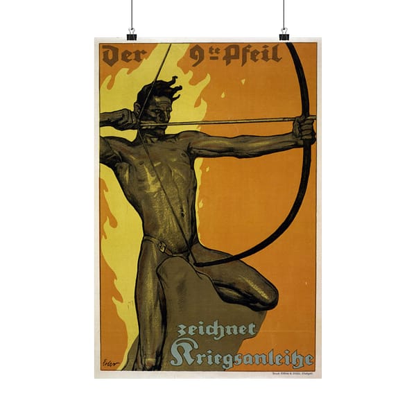 12868537842511424751_2048.jpeg Der 9te Pfeil, Zeichnet Kriegsanleihe - Fritz Erler (1918) - Patriotic WWI Poster Print