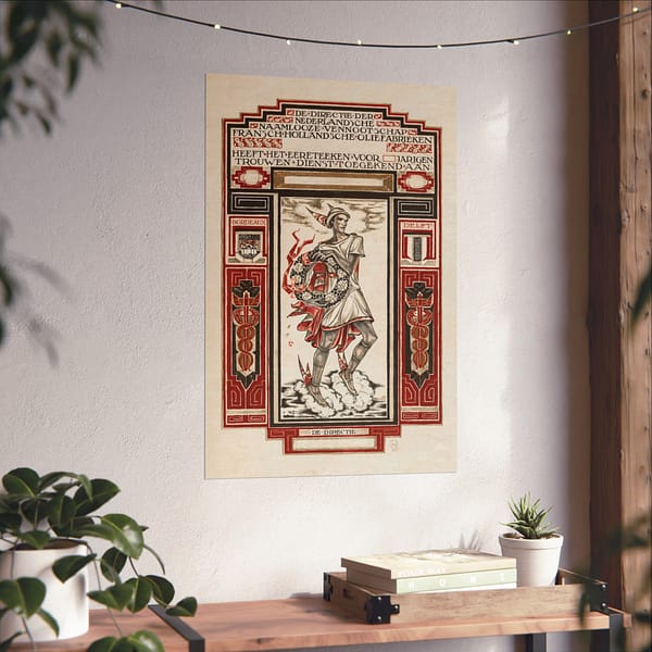 13003601002948276566_2048.jpeg Diploma for Loyal Service at Calvé-Delft - Richard Roland Holst (1924) - Art Deco Poster Print