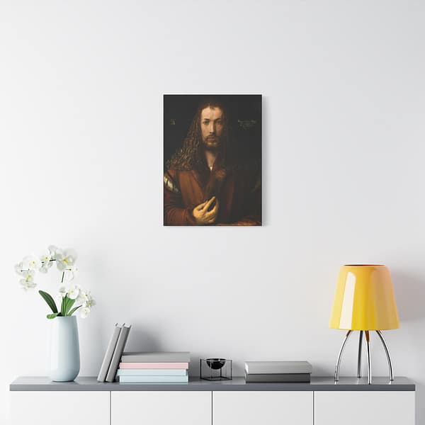 13078091118370779195_2048.jpeg Self-Portrait at Twenty-Eight - Albrecht Dürer (1500) - Renaissance Canvas Print