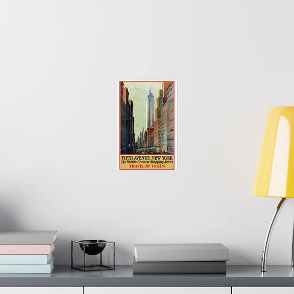 13102991969660059009_2048.jpeg Fifth Avenue, New York, The World's Greatest Shopping Street - Travel by Train - Frederic Kimball Mizen (1932) - Vintage Travel Poster Print