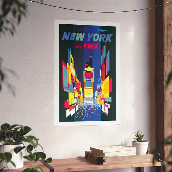 13160147225766297187_2048.jpeg New York - Fly TWA - David Klein (1956) - Vintage Travel Poster Print