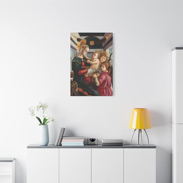 13167674500326706571_2048.jpeg Madonna and Child with Angels - Sandro Botticelli (c. 1465-70) - Renaissance Canvas Print