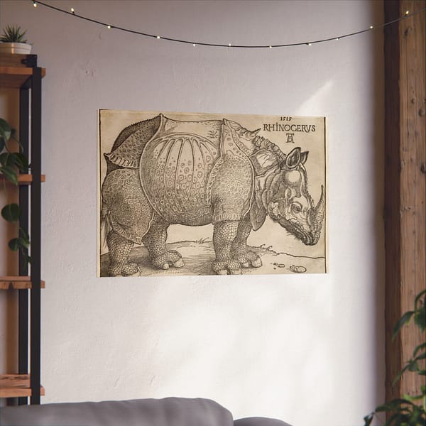 13188200436233501262_2048.jpeg Rhinoceros - Albrecht Dürer (1515) - Renaissance Poster Print