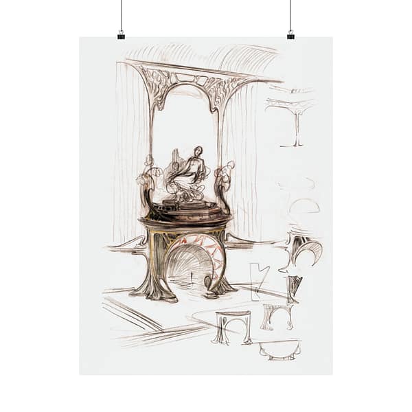 13350280142104593971_2048.jpeg Sketch for a Fireplace - Alphonse Mucha - Art Nouveau Poster Print