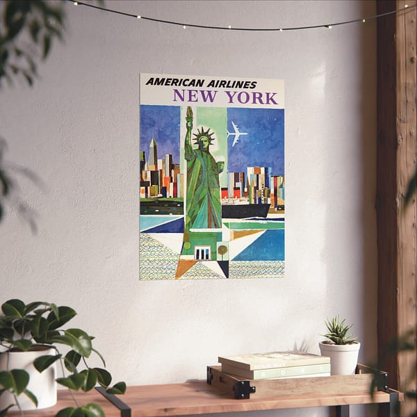 13505319223050926603_2048.jpeg American Airlines - New York - Webber (1964) - Vintage Travel Poster Print