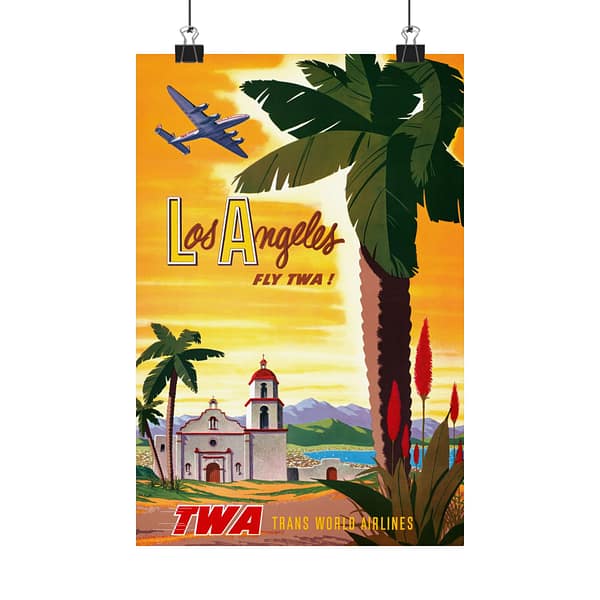 13519701403633836513_2048.jpeg Los Angeles - Fly TWA! - Robert Harmer Smith (1950) - Vintage Travel Poster Print
