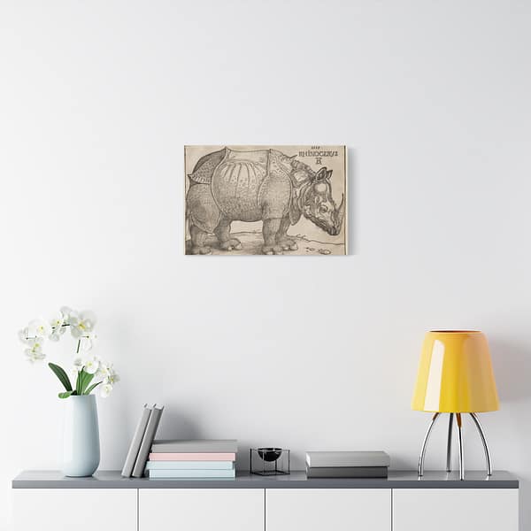 13665133727824599075_2048.jpeg Rhinoceros - Albrecht Dürer (1515) - Renaissance Canvas Print