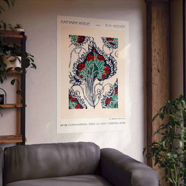 13773217939706844835_2048.jpeg Botanical Pochoir Pattern in Oriental style - E. A. Séguy (1914) - Art Nouveau Poster Print