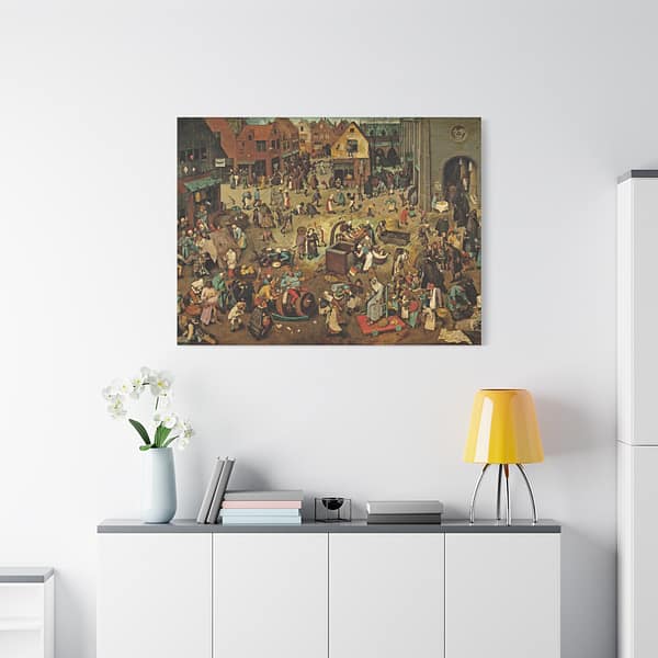 13884413258318323841_2048.jpeg The Fight Between Carnival and Lent - Pieter Bruegel the Elder (1559) - Renaissance Canvas Print