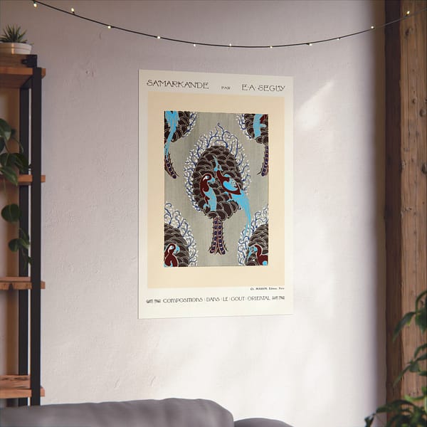 13915898729167861637_2048.jpeg Bird Pattern Pochoir Print in Oriental style - E. A. Séguy (1914) - Art Nouveau Poster Print