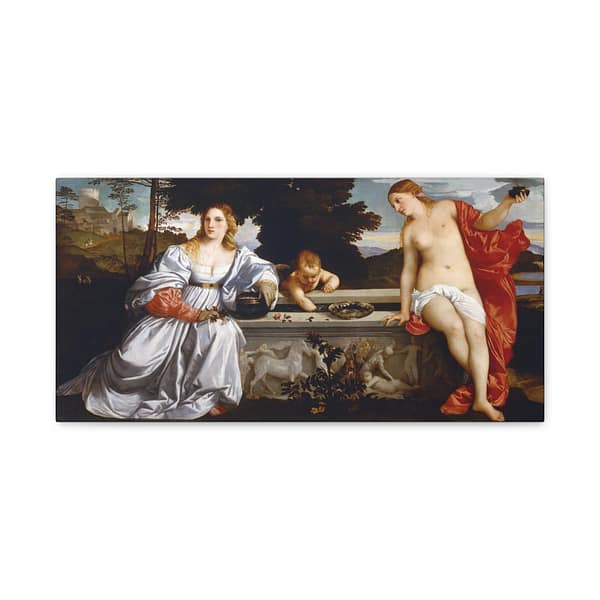 14005761848769364931_2048.jpeg Sacred and Profane Love - Titian (c. 1514) - Renaissance Canvas Print