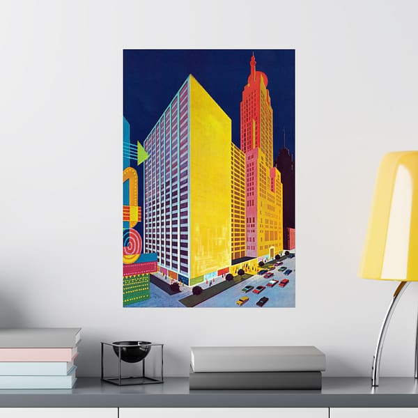 14065580519221540920_2048.jpeg Sheraton-Chicago Hotel - 505 North Michigan Avenue (1960–1979) - Vintage Travel Poster Print
