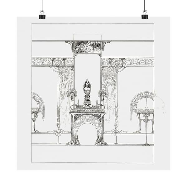 14179271650859902455_2048.jpeg Decor for the Fireplace for the Fouquet boutique - Alphonse Mucha (c. 1900) - Art Nouveau Poster Print